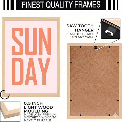 Image of BLINKART Typography Aesthetic Modern Art Walls With Frame | Natural Wood Texture | Living Room Bedroom Office Wall Decoration | Poster Home Decor Frames Wall Bedroom | 12x8 Inches (D571)