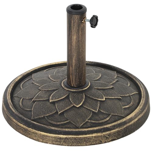 Outsunny Pied de Parasol Rond 12 kg, Socle Parasol extérieur en résine, pour mât de Ø 32,38 et 48 mm, Base de Parasol pour Jardin Patio terrasse, Ø 46 x...