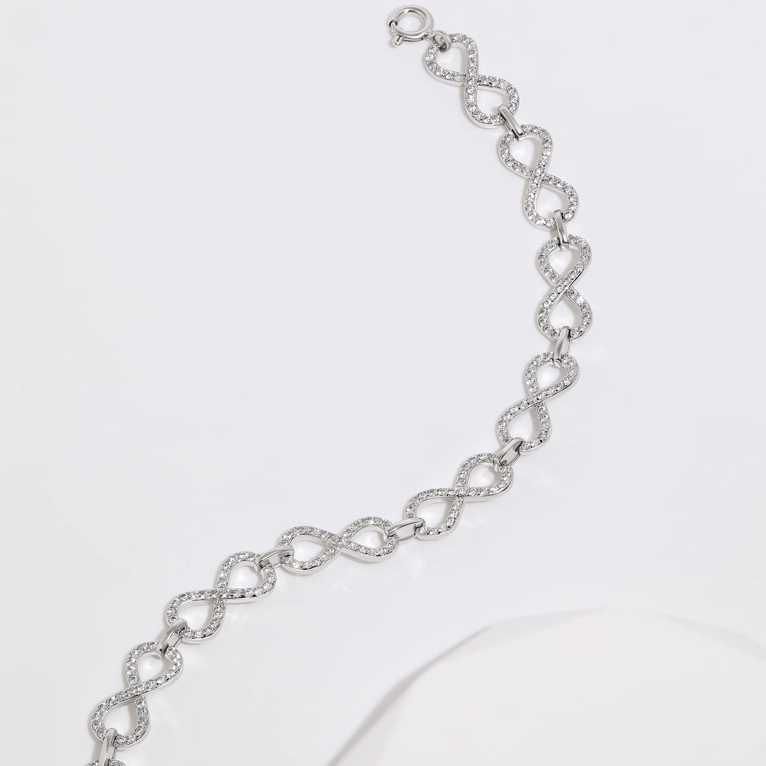 Meissa Infinity Armbänder für Frauen 925 Sterling Silber Liebesarmbänder mit Cubic Zirkonia Freundschaftsarmbänder Damenschmuck Geschenk, Gold