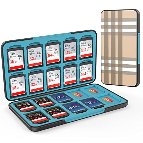 HEIYING Memory Card Case for SD/TF Cards,Portable SD Card Holder Storage Case Compatible with 20 SDXC SDHC and 20 TF Cards Slots