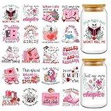 Rngmsi UV DTF Cup Wrap - 20 Sheets Smut Reading UV DTF Wraps for 16 oz, Smutty Bookish Spicy Stickers for Water Botters Glass Cups, Dark Romance Rub on Transfer Decals for Women Girls