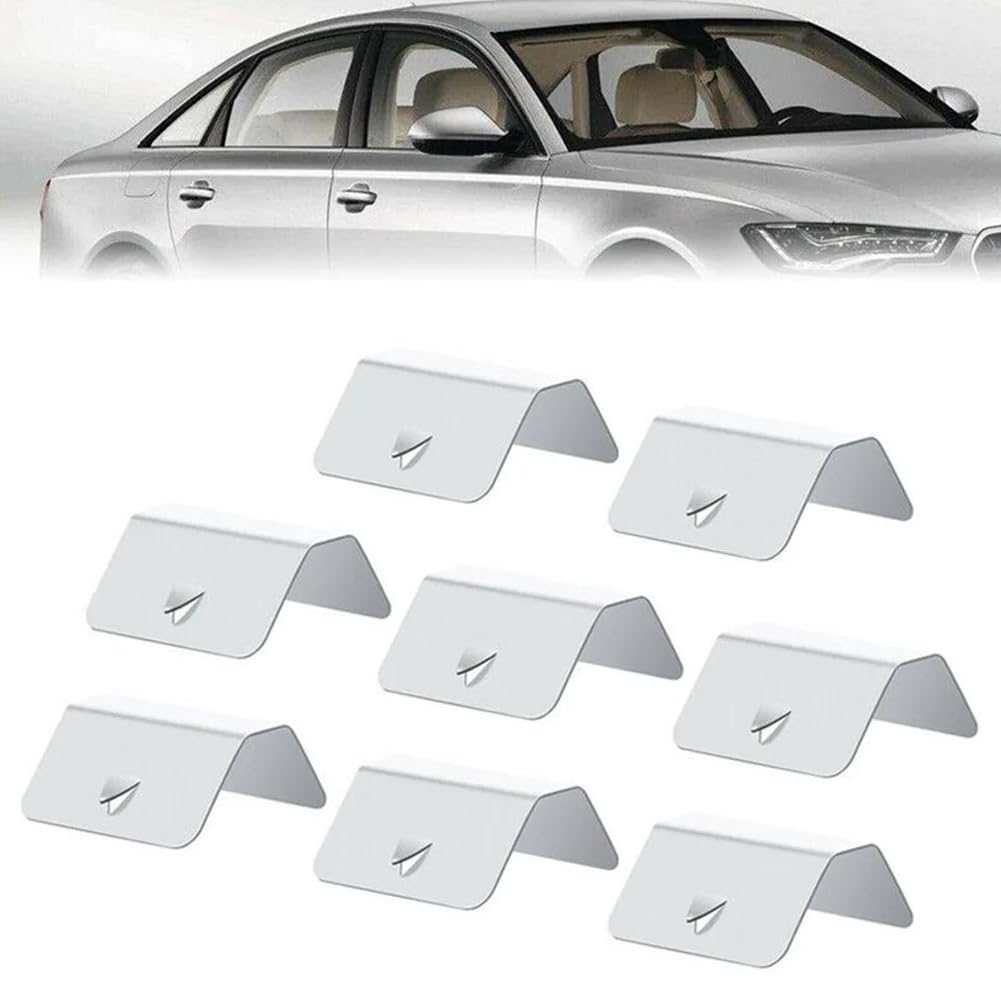 Stainless Steel Windshield Clip,Wind Deflector Fitting Clips,Windscreen Slot Fixing Clip,Clip Deflettori Auto,Clip in Acciaio per Parabrezza Auto in Acciaio Inossidabile 10 Pezzi Tokaneit