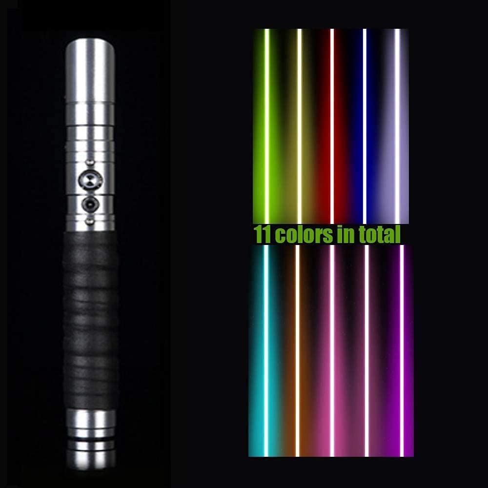 Riiai Metal Lightsaber Combat Grade Light Saber Lightsaber Glowing Sword Metal Handle 11 Color changing lighting, Children Adult Toy Gift Props, Sound Vibration Effects Light Saber