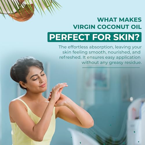 Image of KLF Nirmal Cold Pressed Virgin Coconut Oilm, 500 ml, Great for skin care & Hair Care | Natural & Edible (Pack of 3)
