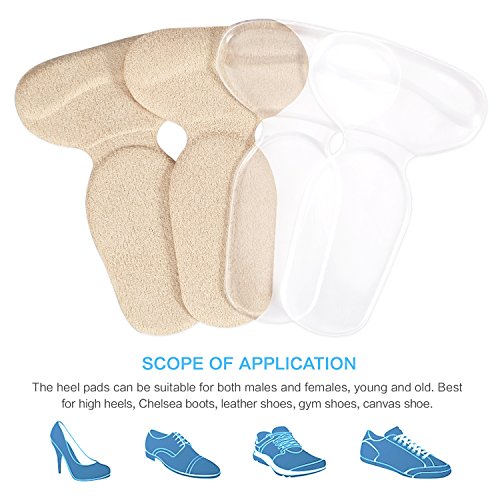 Zerone 2 Pairs Heel Pads Grips Liner Back Heel