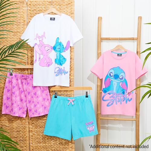 Image of Disney Stitch Girls Short Pajama Sets, Cozy Breathable Loungewear - Stitch Gifts