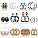 Duufin 12 Pairs Acrylic Earrings Rattan Earrings Set Resin Drop Dangle Mottled Acrylic Hoop Earrings Statement Earrings for Women Girls