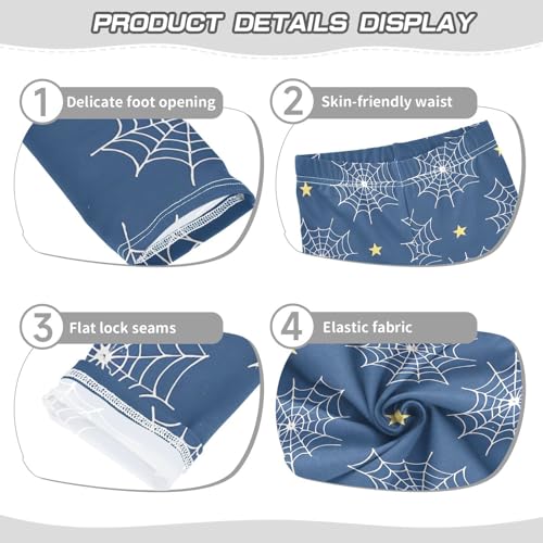 ALAZA Girls' Leggings Children's Yoga Pants Skinny Printed Dance Cobweb Star Comfortable 4T2
