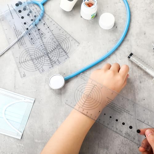 Geiserailie 4 Pcs Medical Ruler with Wound Measuring and Pupil Gauge Wound Measurement Tools for Nurses Wound Measuring Guide for Nurses Body Wound Care - Image 4