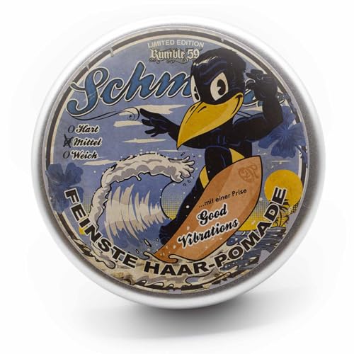 Rumble59 - Schmiere Pomade Herren - Surfin Bird mit Aftershave Duft - 140 ml mittlerer Halt - wachsbasierte Haar Pomade für normale bis dicke Haare - Hairstyling Made in Germany