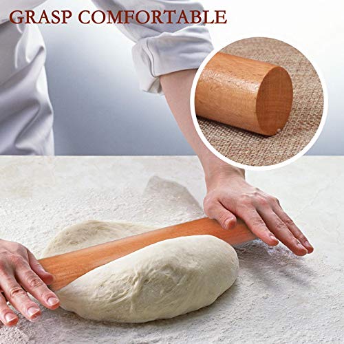 Rodillo de madera para hornear, rodillo de repostería en relieve para manualidades de pasteles, herramienta de cocina ideal para enrollar fondant y masa, opciones de 16/30/40 cm