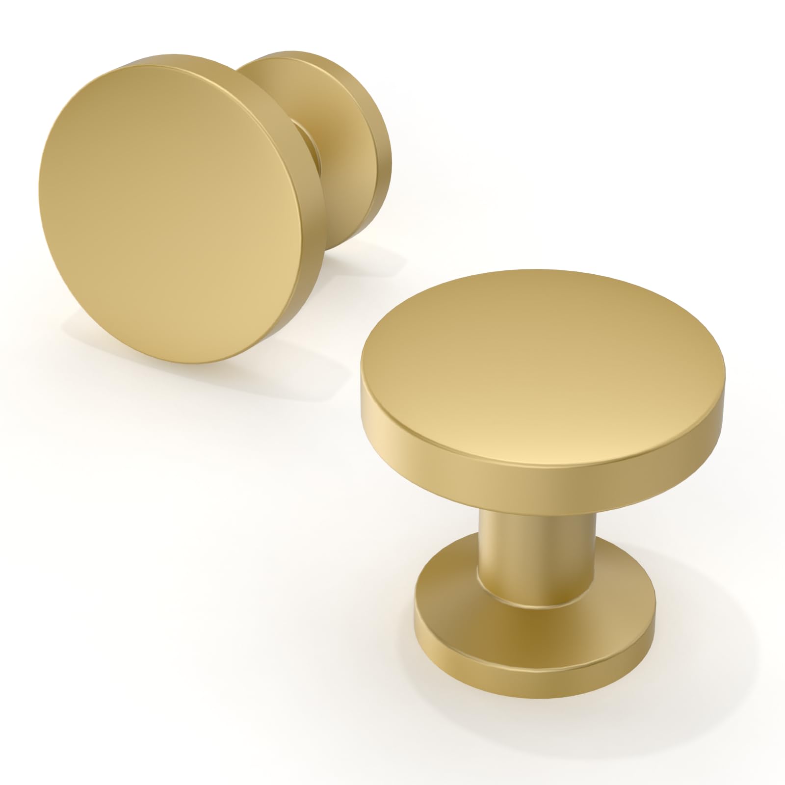 Talentedeco 10 Pack Brushed Gold Kitchen Cabinet Knobs 1-1/5 Inch(30mm) Cabinet Pulls Drawer Knobs Cabinet Hardware Zinc Knobs for Drawers