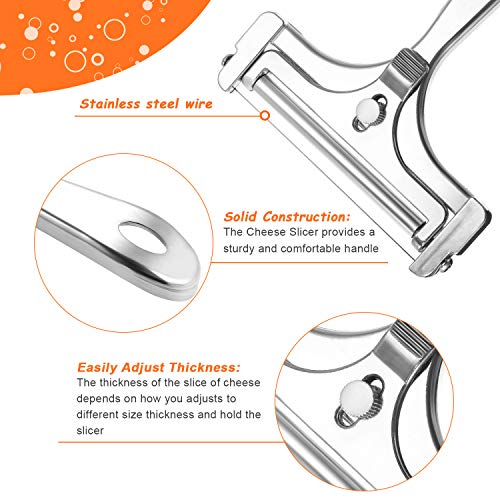 Cortador de queso de acero inoxidable con grosor ajustable y cable 4