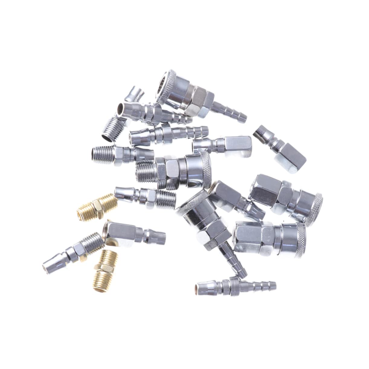 BESTonZON Kit Giunto Rapido Per Utensili Pneumatici Da 1/4 Di Pollice Set Da 18 Pezzi Connettori Maschio E Femmina Raccordo Per Compressore Blocco Di Installazione Semplice