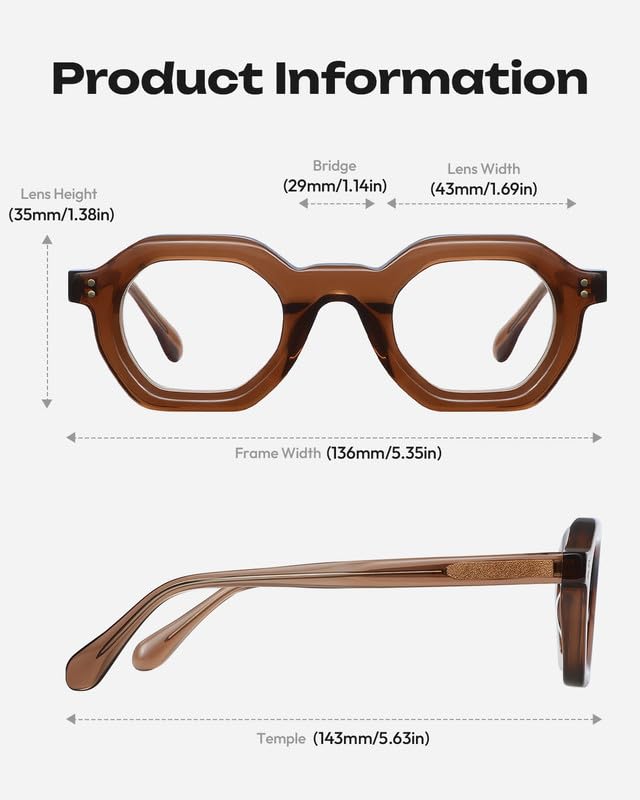 Image of Blue Light Blocking Glasses - Anti Glare & Eyestrain, 99% Filter, Lightweight Acetate Frame for Gaming /Office /Reading