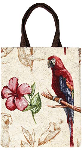 Bestlivings Einkaufstasche "Papagei", umweltfreundliche Gobelin (32x40cm) Baumwoll-Tragetasche, widerstandsfähig und reißfeste Shoppingtasche