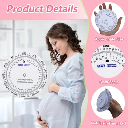 Image of 2 PCS Pregnancy Wheel, Due Date Calculator for Pregnant Patients,Pregnancy Wheel Badge Card for OB /GYN, Doctors, Midwives,Nurses and Patients