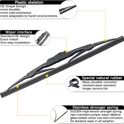 AUTOBOO Replacement for 2010-2018 Cadillac SRX, 2010-2014 CTS Rear Window Windshield Back Wiper Blade Arm Cover Assembly - Part NO. 20825881 25937776, Blade 12 inch - Thumbnail 4