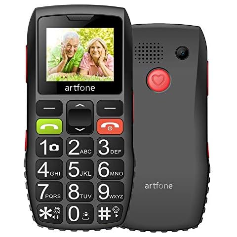 artfone C1 Black,Big Button Mobile Phone for Elderly, Unlocked Senior Mobile Phone with SOS,1400mAh Big Battery,Three Side Buttons More Easier Cover