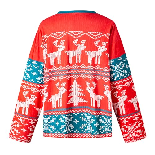 Jaqueta masculina de hóquei no gelo P-GG de hóquei de Natal, Vermelho, G