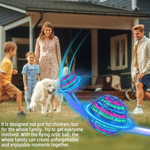 Taoxee Fliegender Ball LED, Magic Flying Orb mit Handsteuerung, Schwebender Hoverball Leuchtender Flying Spinner, Mini Drohne für Kinder Indoor/Outdoor, Cooles Spielzeug Geschenk für Jungen Mädchen