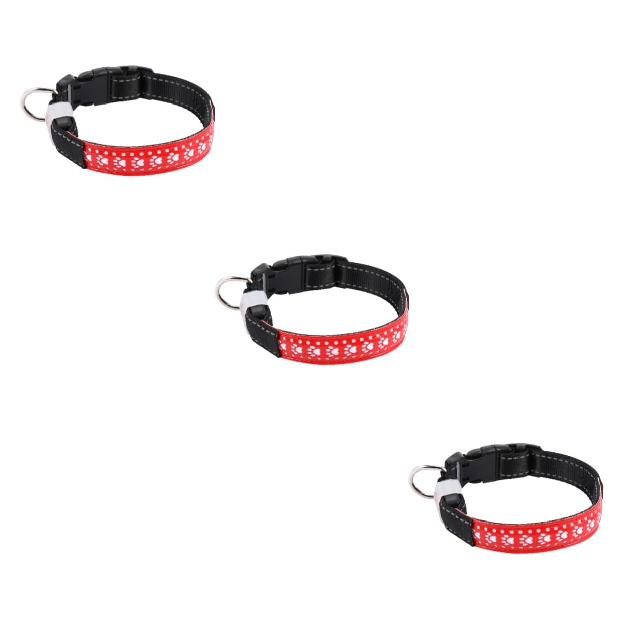 Sosoport 3pièces Collier LED pour Chien PU Et Lumière Clignotante Rechargeable Accessoire De Sécurité pour Promenades Nocturnes