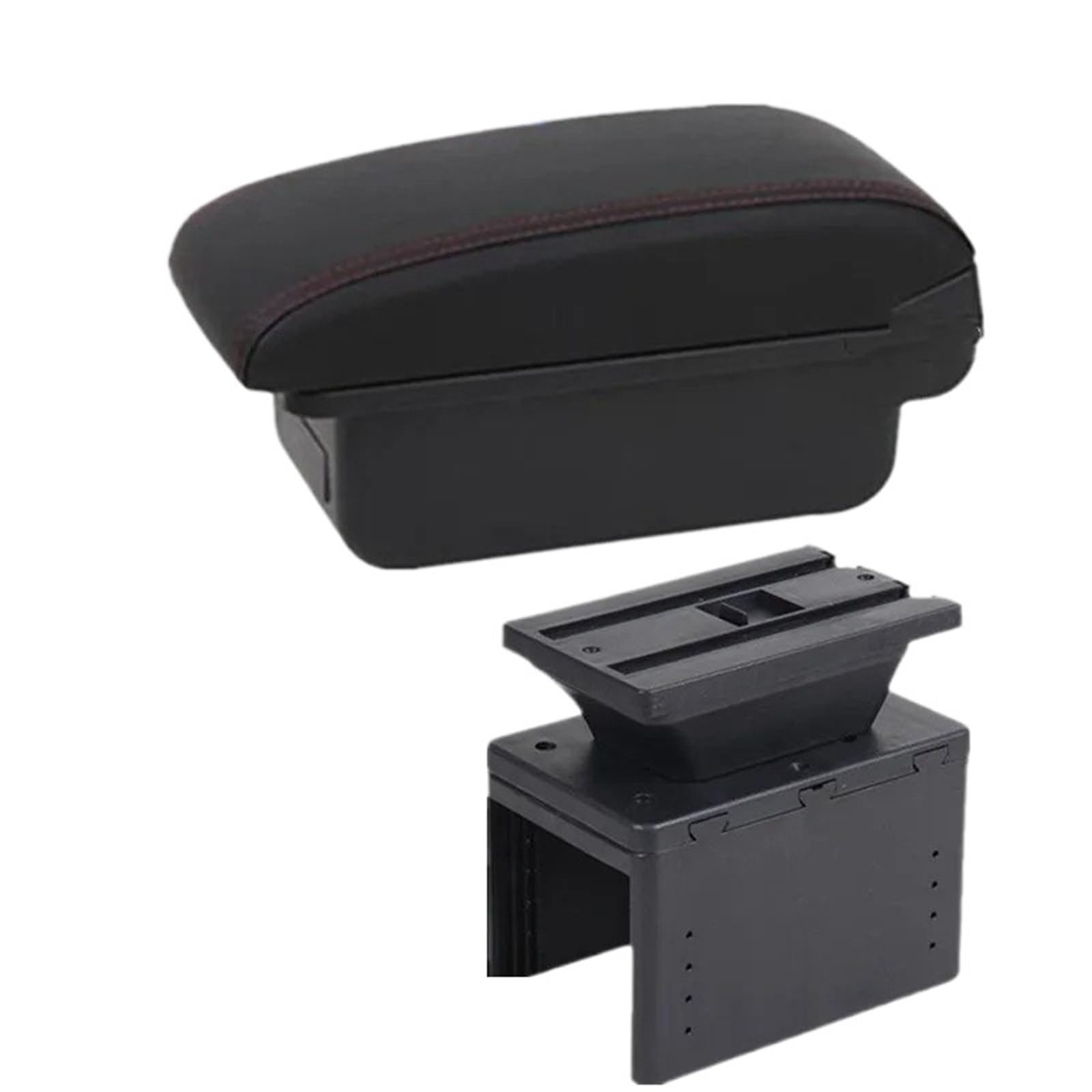 AWGNTQQ Car Armrests For Captur For Clio 5 Car Armrest Box Central Storage Box Retrofit Accessories(A style red line)