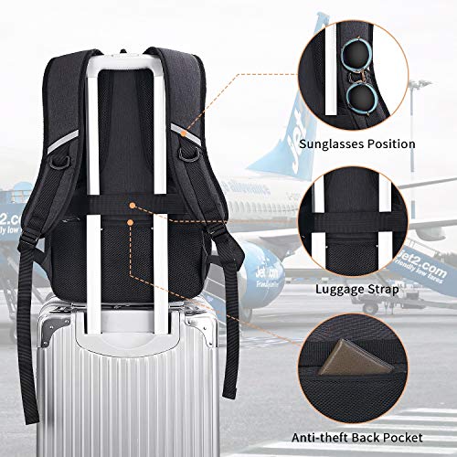 Canway Laptop Backpack For Men And Women - Travel Backpack With Usb Charging Port Anti Theft Business School College Backpack Bookbags Fit 15.6 Inch Laptops And Notebook, Water Resistant - Black #TOP3