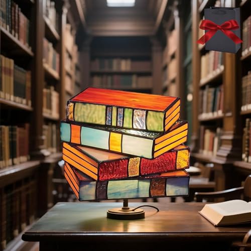 Graddi/Solymall/Ribili/Sollymall/Olygee/Sherum/Libiyi Bookhaven Stained Glass Stacked Unique Lamp (1PCS)
