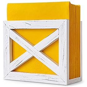Farmhouse Napkin Holder For Table (White Washed) - Wooden Napkin Holder - Rustic Napkin Holder // Willow & Eva 51es7olRBPL. SS280