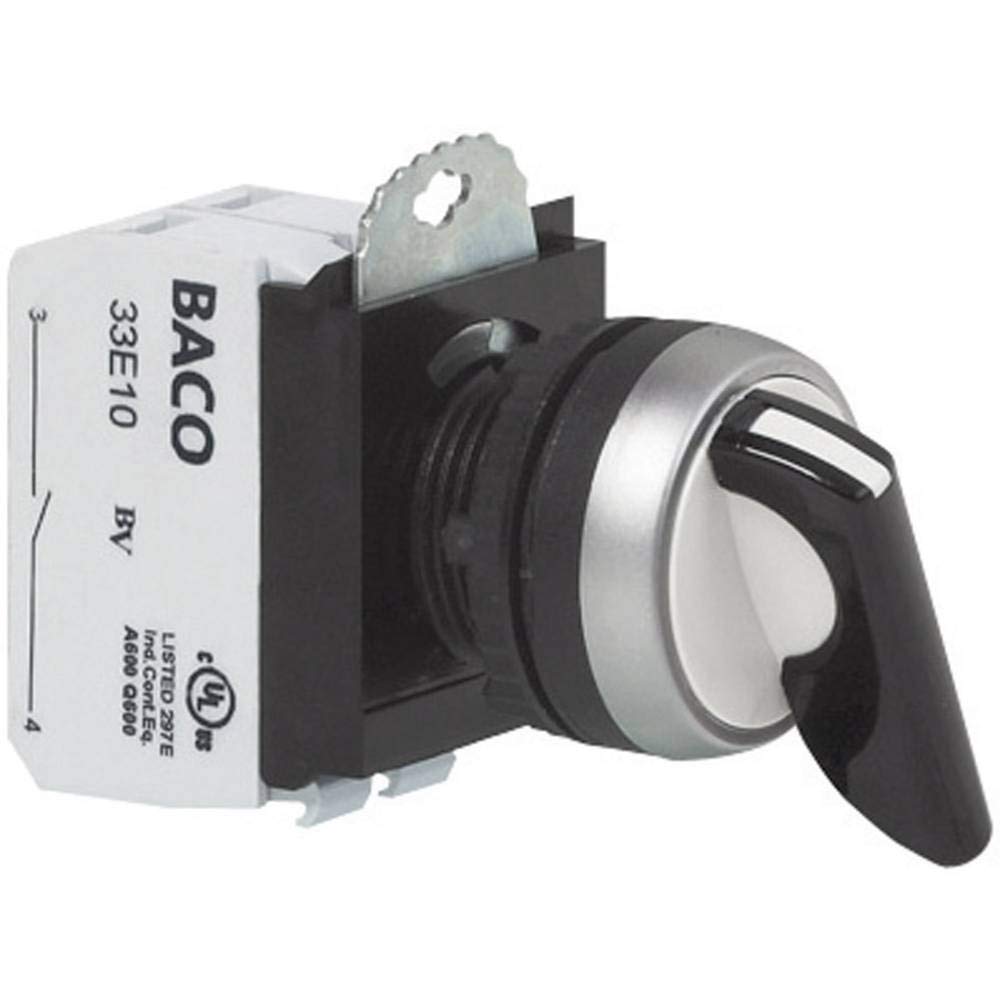 Baco L21MR03A Bouton sélecteur collerette Plastique, chromé Noir 2 x 45 ° 1 pc(s)