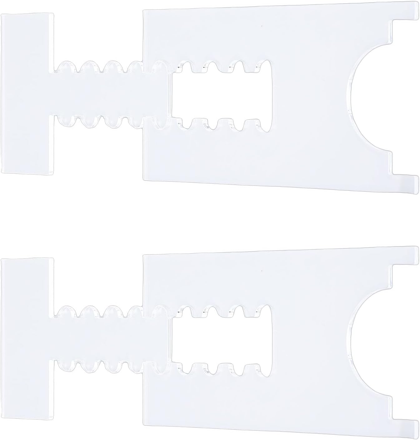 TOPINCN Couch Wall Spacer, 2 Pack Acrylic Clear Adjustable Sofa Stopper Furniture Wall Protector, with Reliable Support for Preventing Fire Hazards and Scratches (5 Slots)