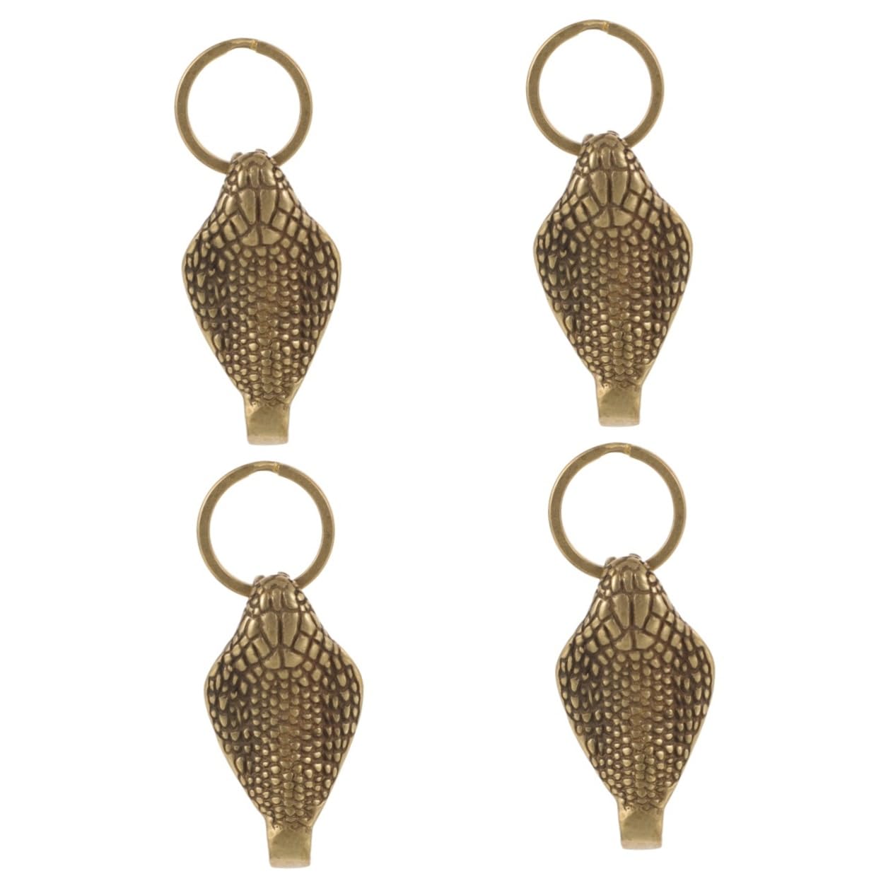Llavero con Forma de Serpiente de Cobre, Colgante con Gancho para Llave, Llavero Antiguo, Llavero con Gancho, Llavero Retro (como se Muestra x 4 Piezas, 5 x 2,3 cm)