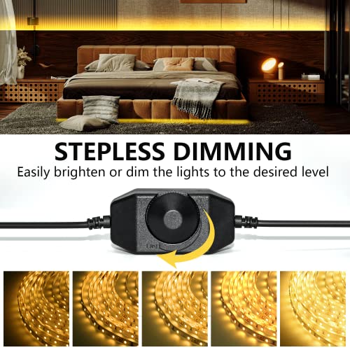 Image of LED Strip Lights 65.6ft Dimmable 3000K Warm White Strip Lighting, 12V 20M 1200 LEDs 2835 Flexible Ribbon led Light for Bedroom, Kitchen, Home Decoration.