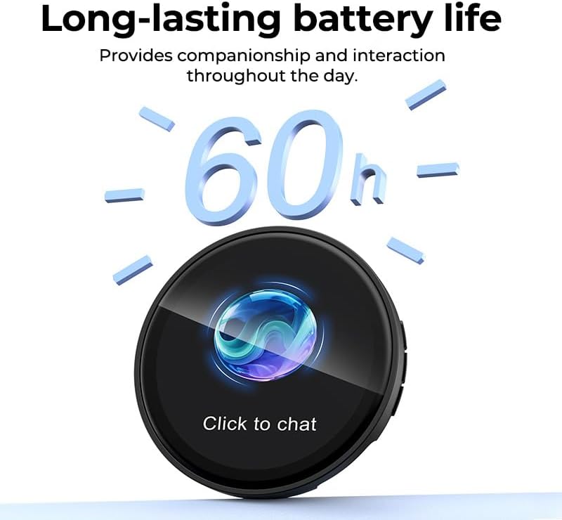 Digital Badge Language Translator Device, AI Wearable Translator with 60-Language Real-Time Translation, LCD Subtitles HD Touchscreen, Bluetooth 6.0, Portable Smart E-Badge for Travel & Business