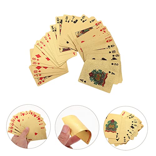 HEMOTON 3stücke Goldene wasserdichte Pokerkarten Für Partys Langlebige Spielkarten Mit Tierkreiszeichen Für Tischspiele Und Sammler – Bild 8
