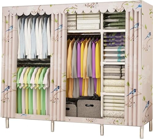 Armoire portable en toile avec penderie et housse en tissu pour chambre