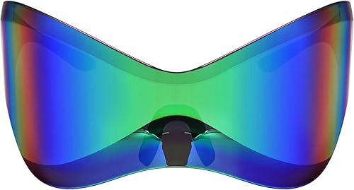 Miniatura 2 de Gafas de sol futuristas para hombres y mujeres, de gran tamaño, protección envolvente, moda, elegante, gafas de sol