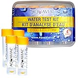 EINFACH ZU ÜBERPRÜFEN: falls das Wasser gelb wird, ist es sicher; falls sich aber die Testflüssigkeit rosa verfärbt, sind die E.coli oder andere Coliforme Bakterien erhalten (benutzen Sie die Farbfächer)