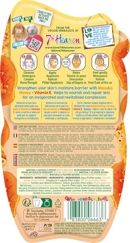 7th Heaven Manuka Honey Peel Off Face Mask with Vitamin E - Nourish and Renew - All Skin Types (Pack of 5) - Image 2