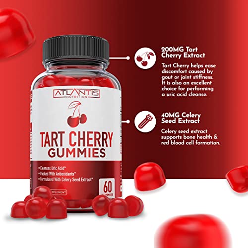 image for Atlantis Nutrition Tart Cherry Gummies with Celery Seed Extract - Adva