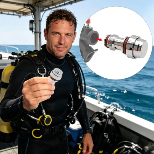 Boquilla infladora de buceo con llave de paso de latón cromado para exterior 2