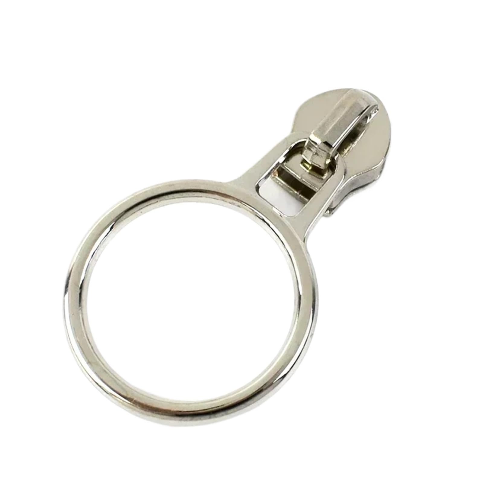 Lot de 50 tirettes de fermeture éclair argentées 5# - Tirette de fermeture éclair pour veste, vêtements, bagages, tête - Kit de réparation de tête (7-Argent)