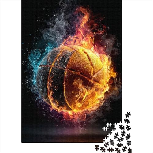 Puzzle de baloncesto de 1000 piezas para adultos reto de fuego y humo 70x50 cm
