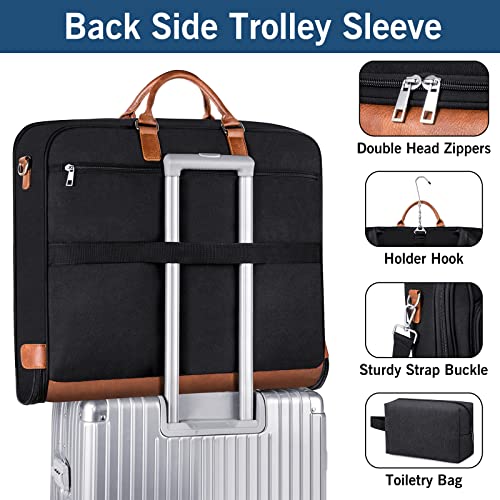 Garment Bags For Travel Large Suit Travel Bag With Toiletry Bag & Shoulder Strap 2 In 1 Foldable Carry On Hanging Luggage Bag For Men Women #TOP3
