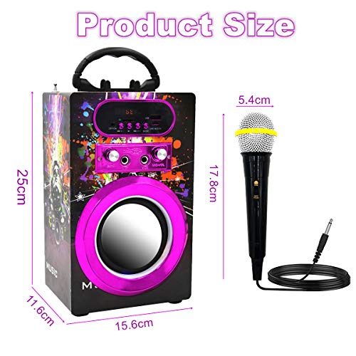 Indecool Kids Bluetooth Karaoke Machine With 2 Microphones, Remote Control Wireless Karaoke Speaker Portable Karaoke Machine Music Mp3 Player For Kids Adult Party Gift (Multicolored) #TOP5