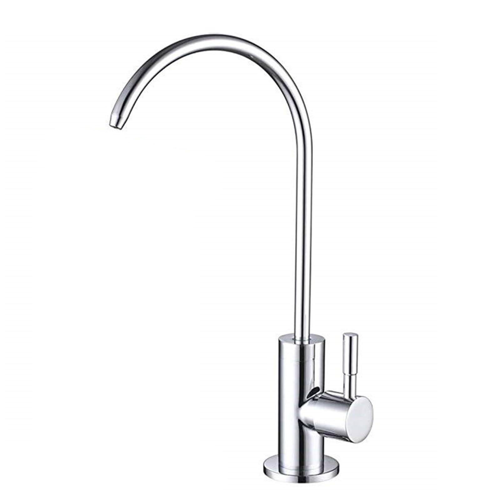 Faucet Kitchen Sink Tap with Filter Swan Neck Design Rotatable Single Handle Brushed Finish Pure Water Faucet (Plating A)