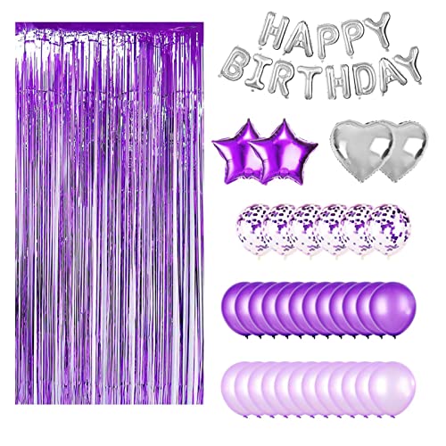 Juego de decoración de fiesta de cumpleaños de alta calidad, globos de aluminio de látex con pancarta feliz, fácil de usar, decoración interior y exterior para celebraciones de familiares y amigos