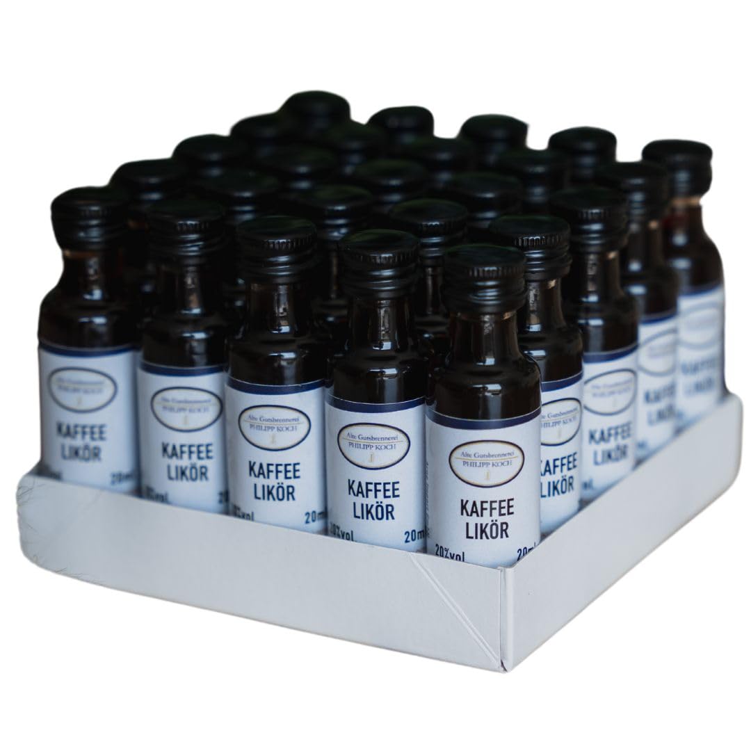 Kaffee Likör klein 2 CL Shot | original Kaffee-Schnaps Alte Gutsbrennerei Philipp Koch | 25x 20 ML Partyshot Coffee Likör | Schnaps Shot feine Kaffeebohne-Note