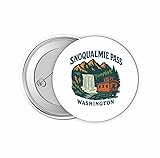 Snoqualmie Pass Washington Vintage Souvenir Design 4 Pack Set - Medium Button Pin